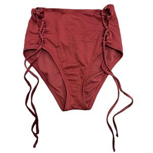 Target burgundy tie up high waisted bikini bottoms
